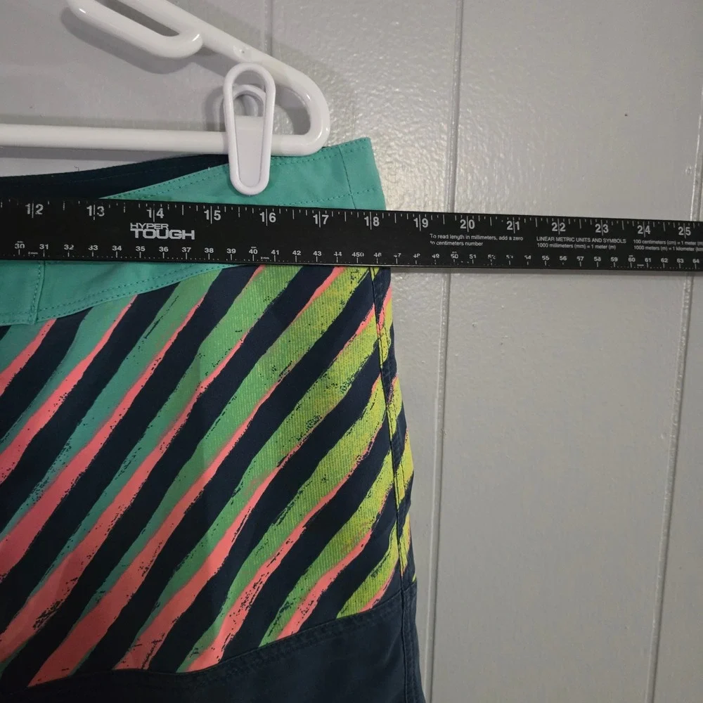 Billabong Board Shorts Mens 34 Navy Blue Neon Striped Recycler Fifty50‎ Pro